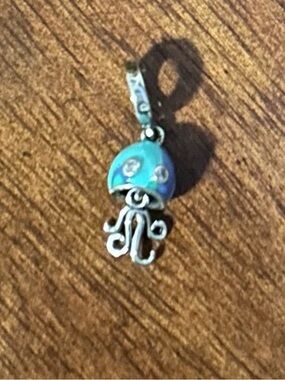 Sterling Silver Turquoise Octopus Charm Pendant